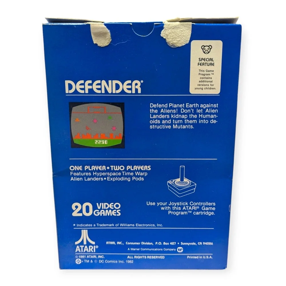 Atari 2600 Defender Video Game Original Box Manual CX2609 Vintage 1982‎